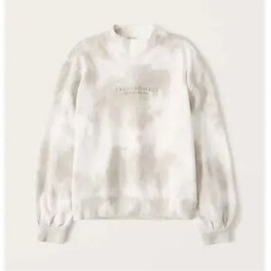 Abercrombie & Fitch Logo Tie Dye Mockneck Pullover Sweatshirt Small